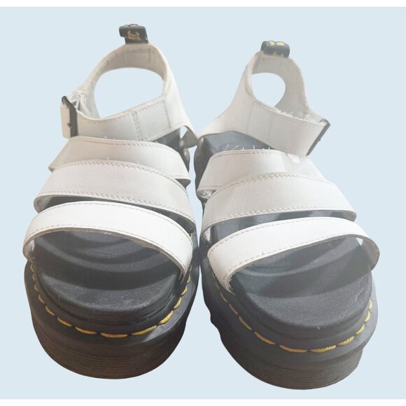 DR MARTENS Blaire White Leather Fisherman Sandal Size 10 - Picture 3 of 7